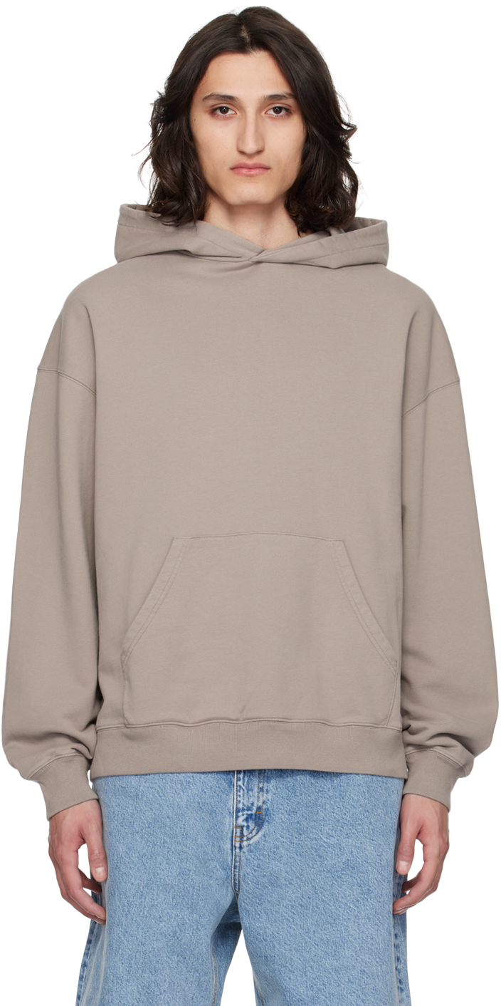 Shop Axel Arigato Taupe Drill Hoodie In Mid Grey