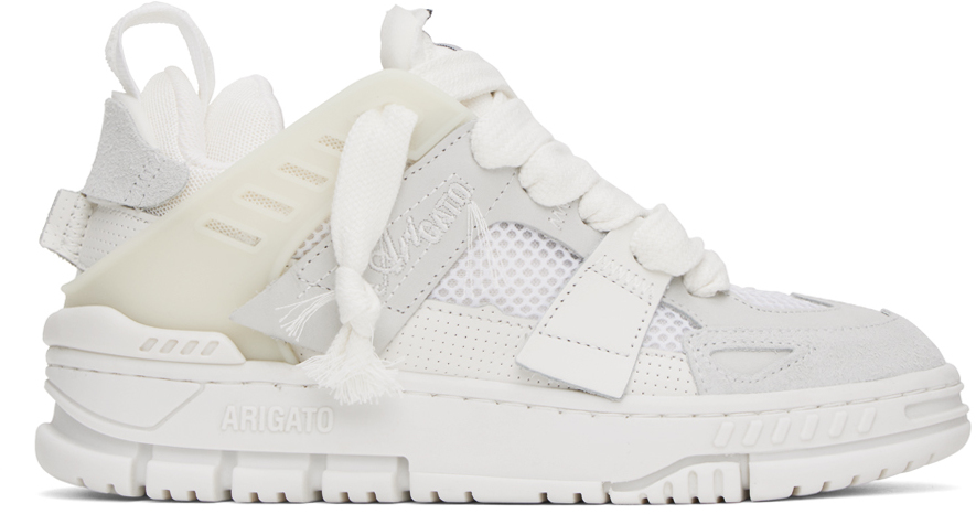 White & Gray Area Patchwork Sneakers