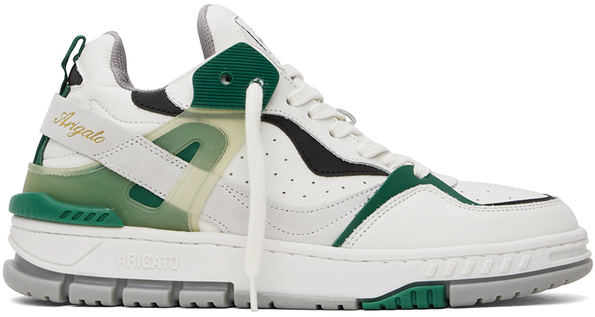 Shop Axel Arigato White & Green Astro Sneakers In White/green
