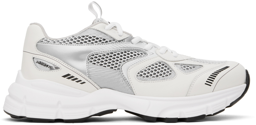 Axel Arigato White & Silver Marathon Runner Sneakers In White/silver