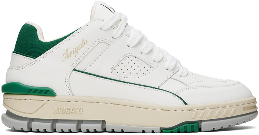 Axel Arigato White & Green Area Lo Sneakers In White/green