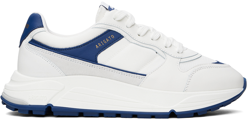 Axel Arigato White & Navy Rush Sneakers In White / Navy
