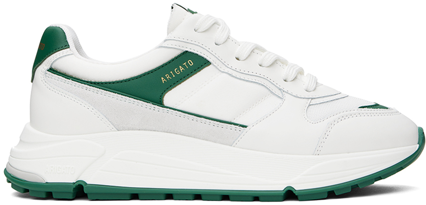 Axel Arigato White & Green Rush Sneakers In White / Green