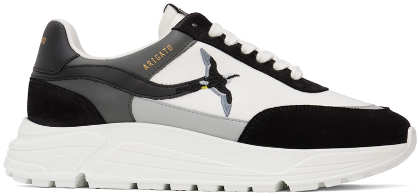 Shop Axel Arigato Black & White Rush Bee Bird Sneakers In While / Black