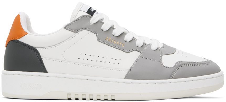 Shop Axel Arigato White & Gray Dice Lo Sneakers In Grey/beige