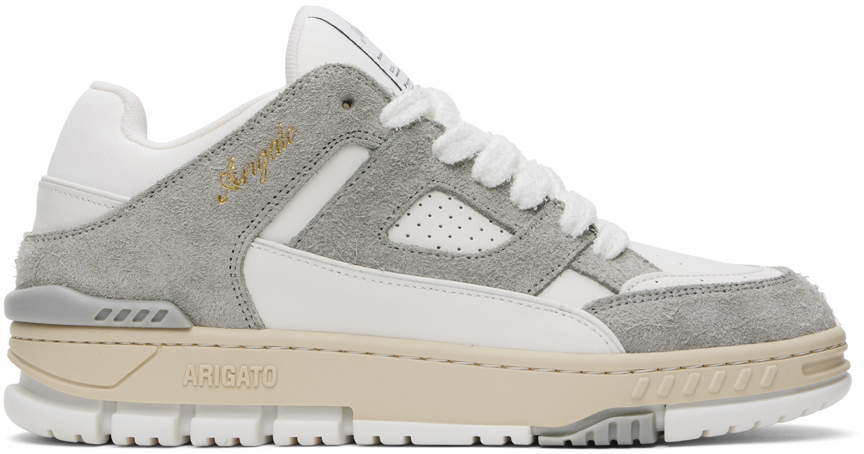 White & Gray Area Lo Sneakers by Axel Arigato on Sale