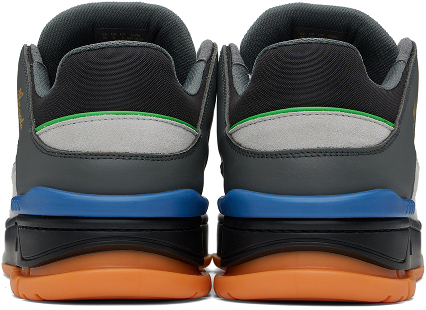 Axel Arigato Area Leather Sneakers In Dark Grey / Orange