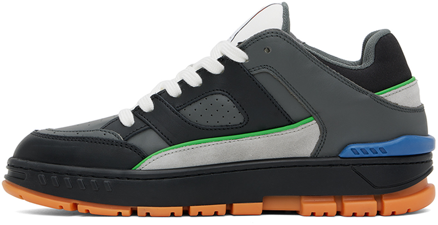 Axel Arigato Area Leather Sneakers In Dark Grey / Orange