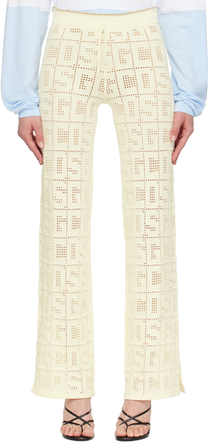 Gcds Off-white Monogram Trousers In Whitecup 19
