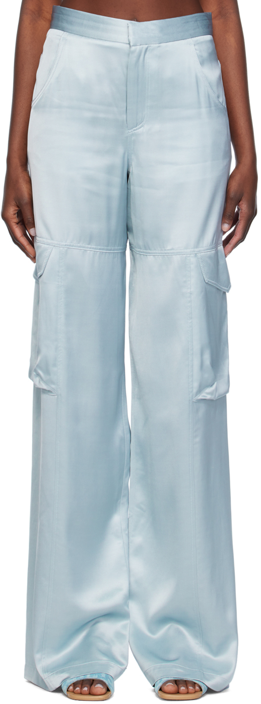 Shop Gcds Blue Ultracargo Trousers In 70 Baby Blue
