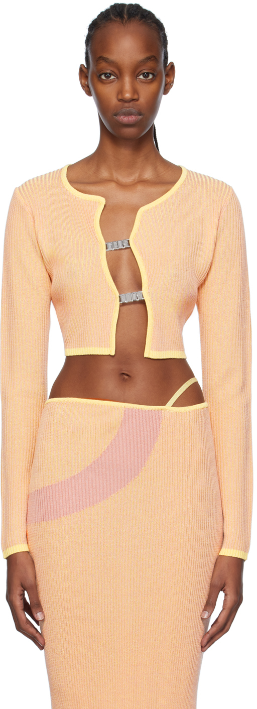Gcds Pink Comma Cardigan In 54 Candy Rose