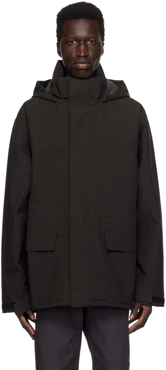 Gr10k Gray Hooded Jacket In Dark Soil Grey