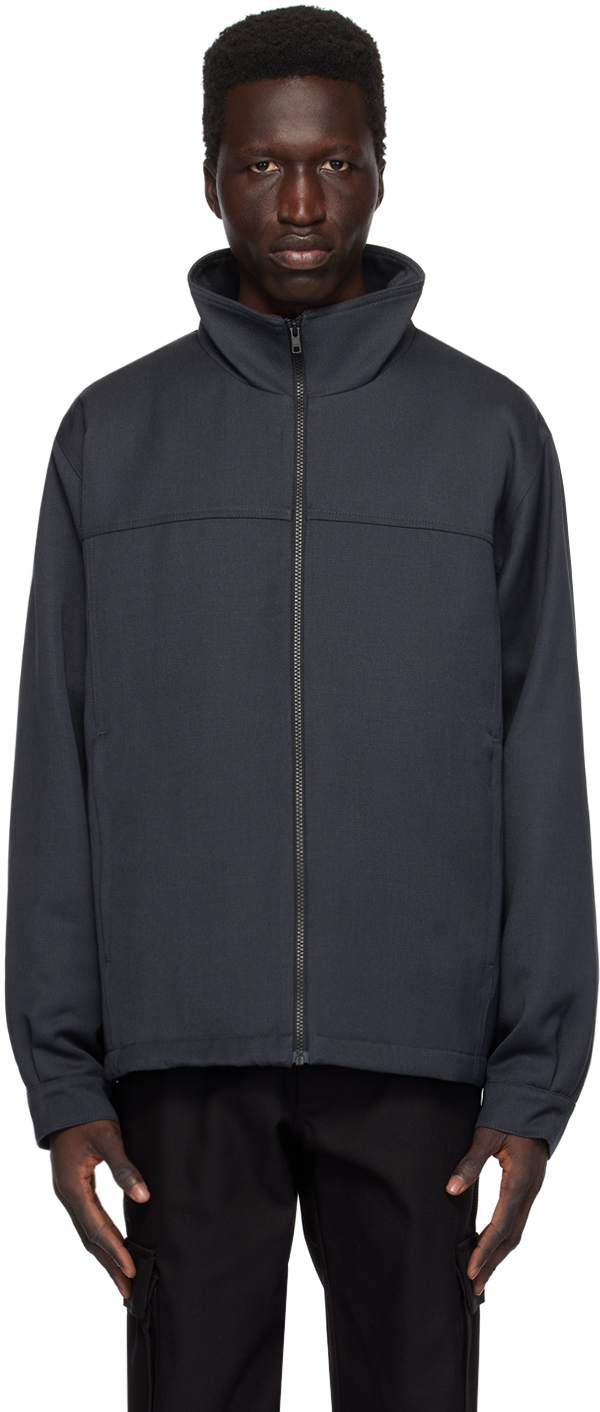 Shop Gr10k Gray Zip Jacket In Coal Grey