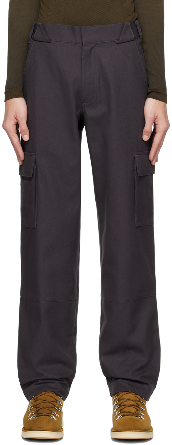 Gray Shank Structured Cargo Pants