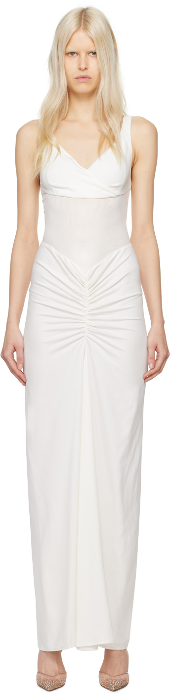 Shop Christopher Esber White Fusion Fold Maxi Dress