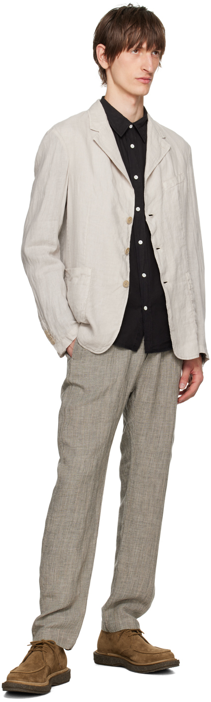 BARENA VENEZIA TAUPE SINGLE-BREASTED BLAZER 