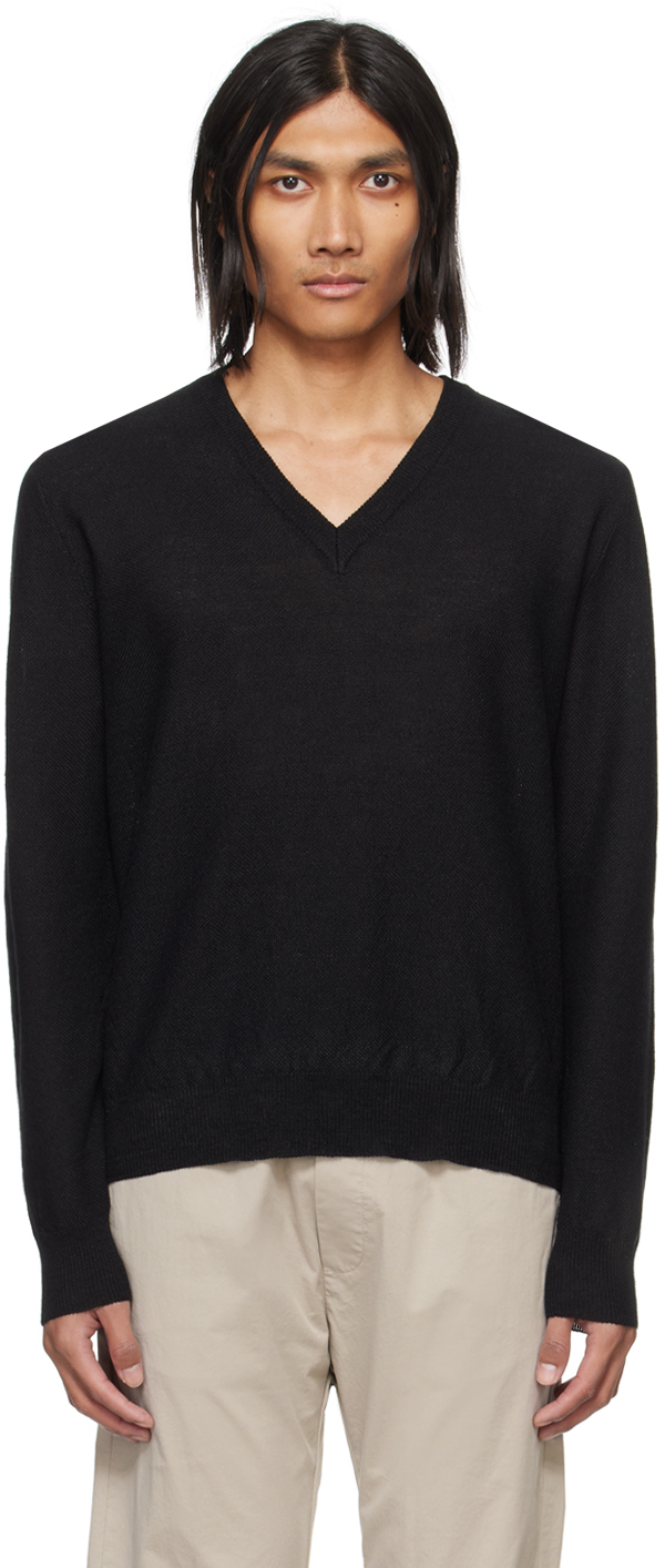 Barena Venezia Black V-neck Sweater In 590