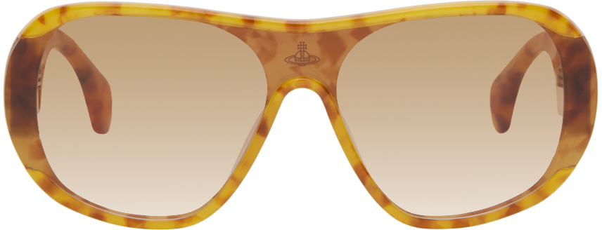 Vivienne Westwood Tortoiseshell Atlanta Sunglasses In 331 Amber Tort