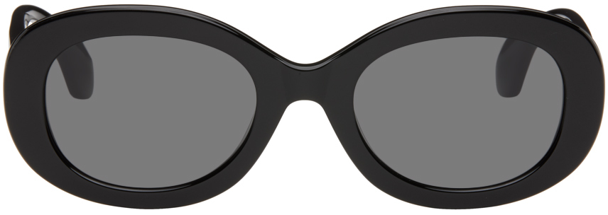 Vivienne Westwood Black Round Sunglasses In 001 Black