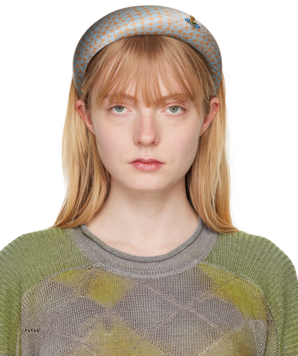 Blue Embroidered Headband by Vivienne Westwood on Sale