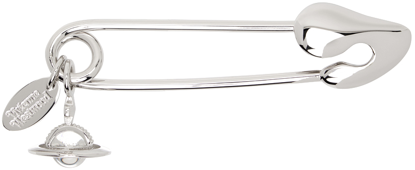 Vivienne Westwood Silver Kilt Safety Pin Brooch In Metallic