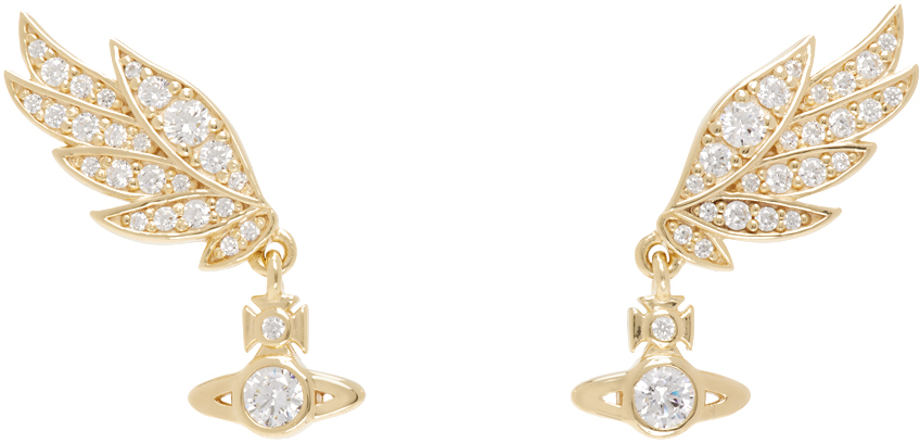 Vivienne Westwood Gold Dawna Earrings In R102 Gold/white Cz