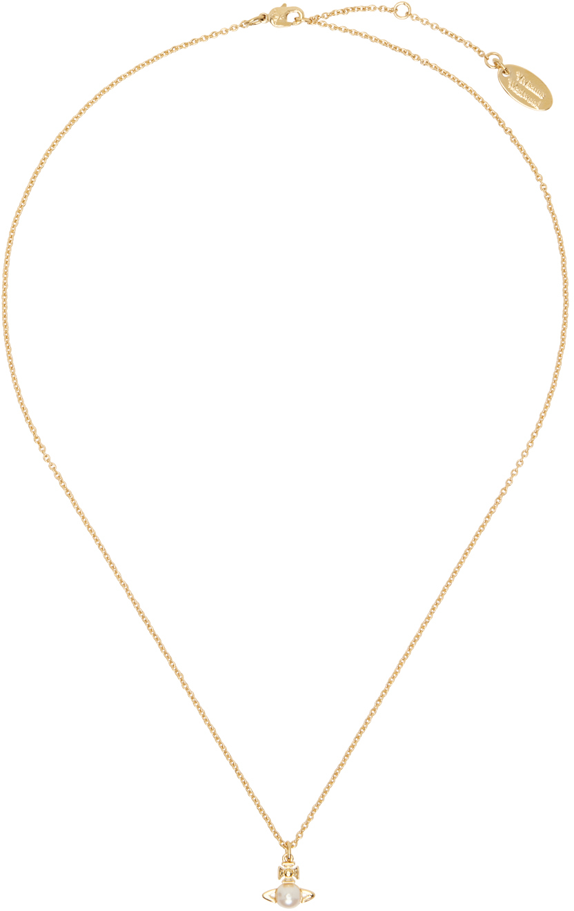 Vivienne Westwood Gold Balbina Pendant Necklace In R313 Gold Cream Pea