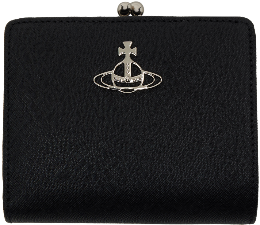 Shop Vivienne Westwood Black Saffiano Wallet In N402 Black