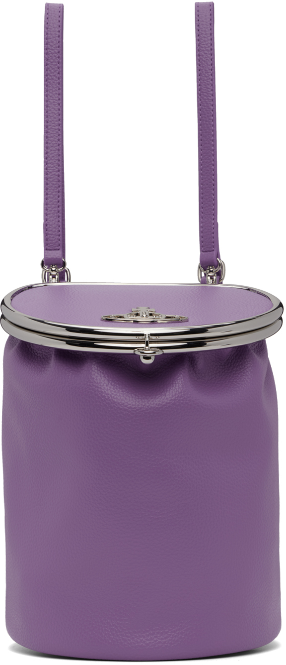 Shop Vivienne Westwood Purple Round Frame Backpack In J401 Purple