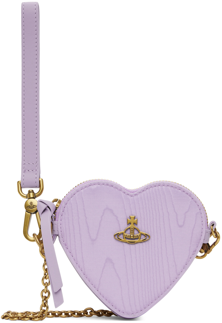 Shop Vivienne Westwood Purple Heart Wristlet Pouch In J202 Lilac