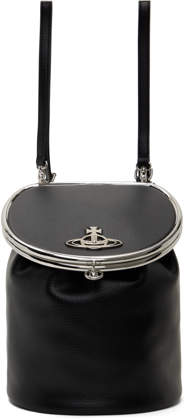 Vivienne Westwood: Black Olive Round Frame Backpack | SSENSE Canada