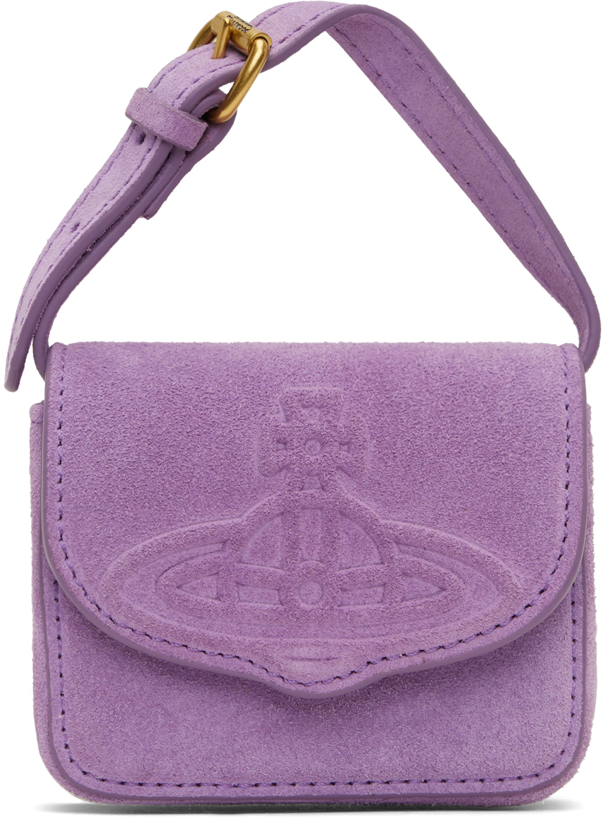 Shop Vivienne Westwood Purple Suede Mini Linda Bag In J402 Lilac