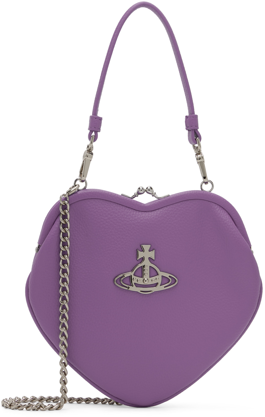 Shop Vivienne Westwood Purple Belle Heart Frame Bag In J401 Purple