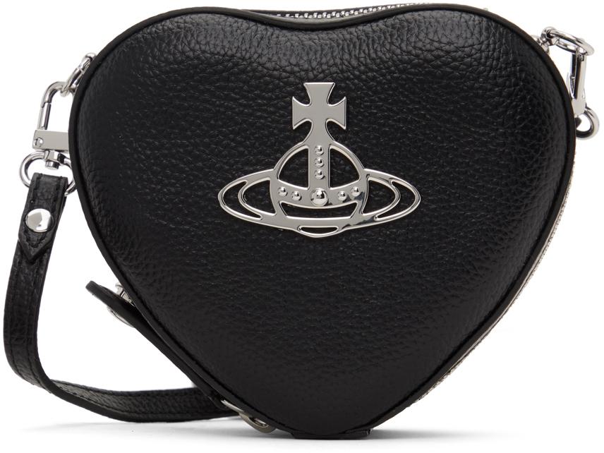 Black Mini Louise Heart Crossbody Bag