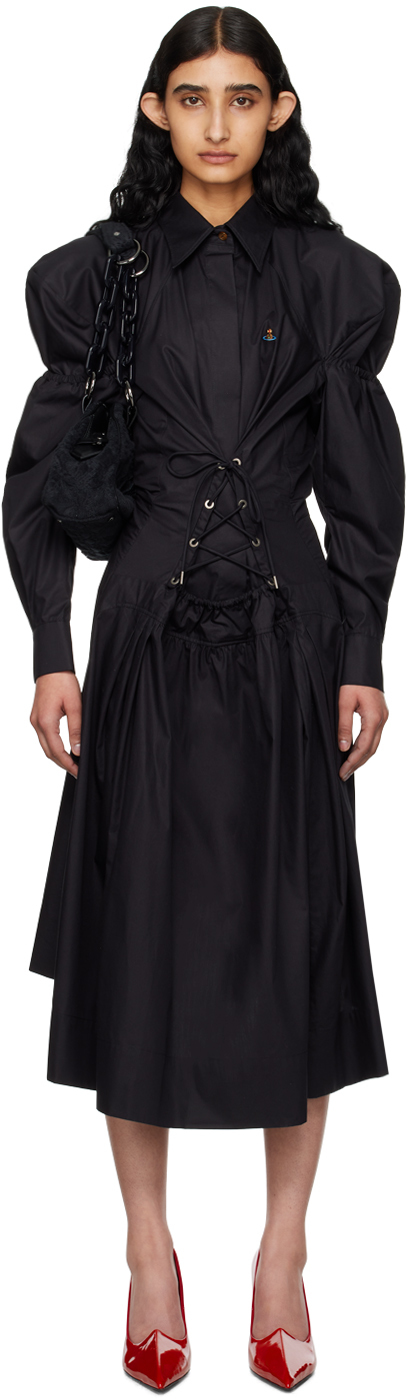 Shop Vivienne Westwood Black Kate Midi Dress In N401 Black