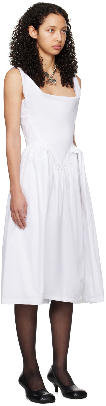Vivienne Westwood Sunday Draped Cotton And Silk Midi Dress In A401 White