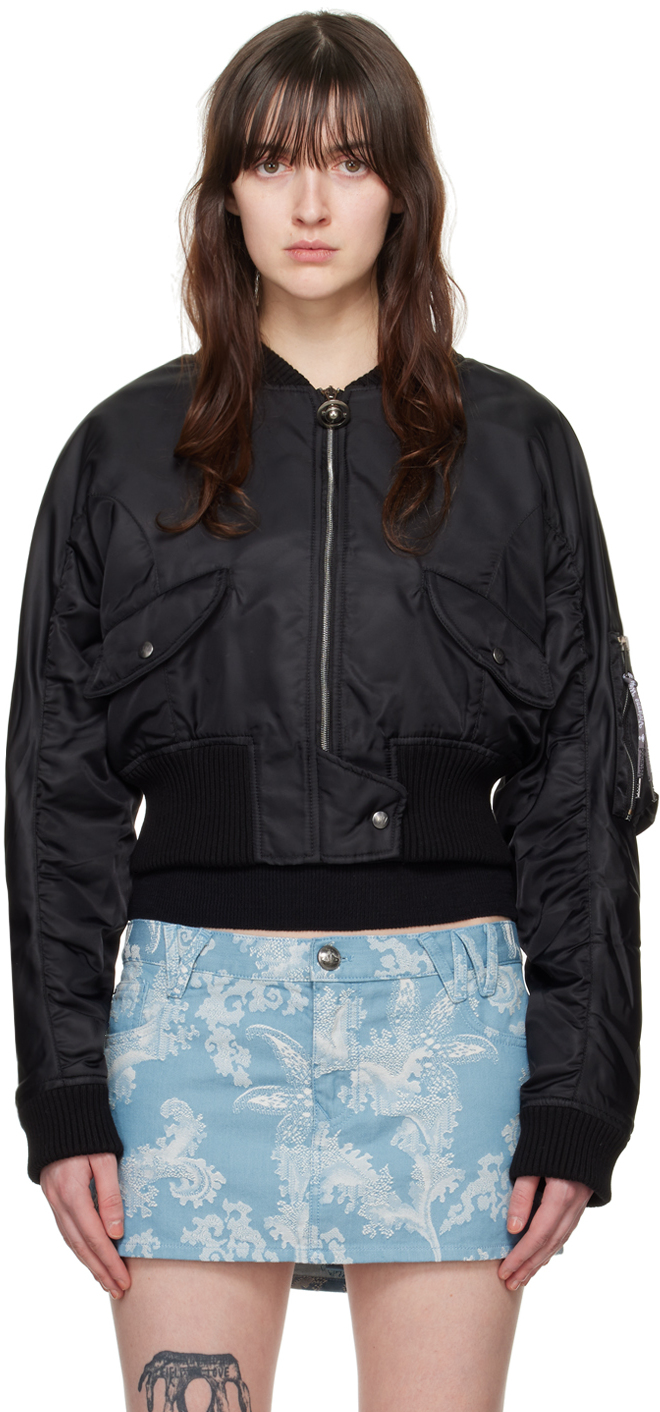Shop Vivienne Westwood Black Cynthia Bomber Jacket In N401 Black
