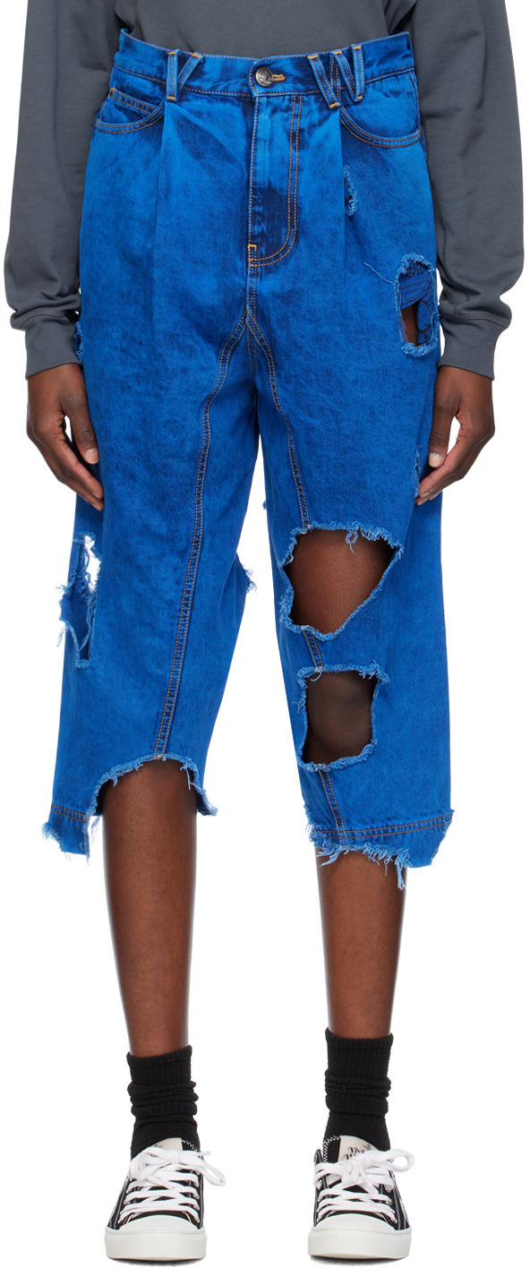 【関税込み】Vivienne Westwood ブルー Macca ジーンズ Vivienne Westwood Distressed Macca Jeans in Blue | LN-CC®