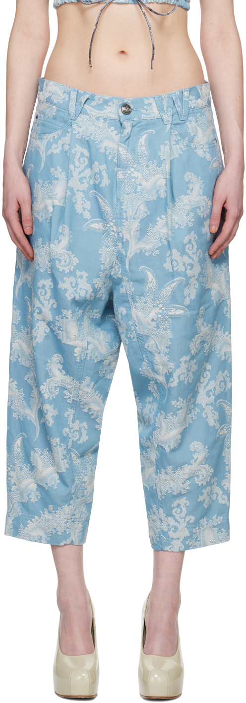 Shop Vivienne Westwood Blue & Off-white Macca Jeans In K203 Blue Floral