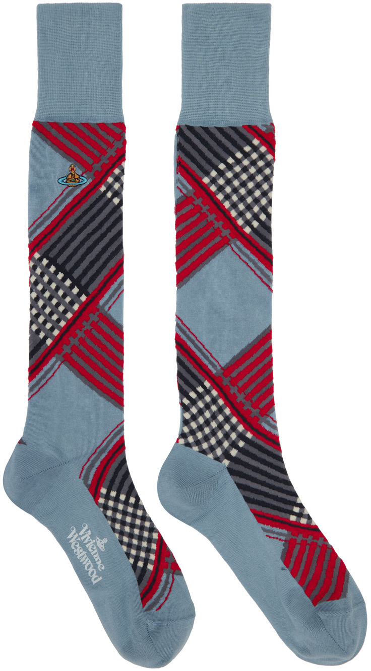 Blue & Red Combat Tartan Socks