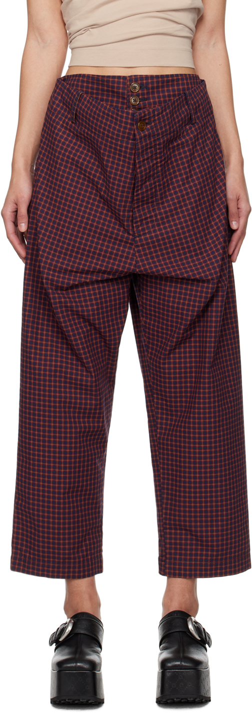 Shop Vivienne Westwood Multicolor Alien Trousers In O312 Red/navy