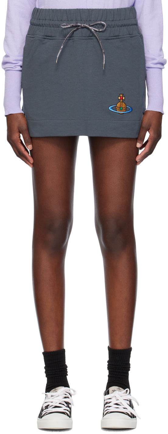 Shop Vivienne Westwood Gray Boxer Miniskirt In P408 Grey
