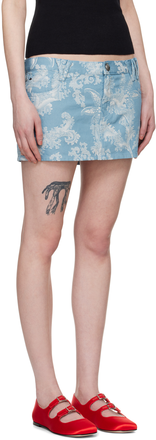 Vivienne Westwood Blue & Off-white Foam Miniskirt In K203 Blue Coral