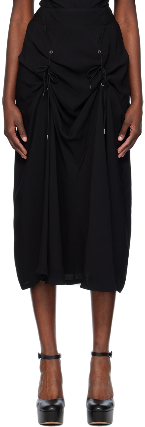 Shop Vivienne Westwood Black Cj Midi Skirt In N401 Black