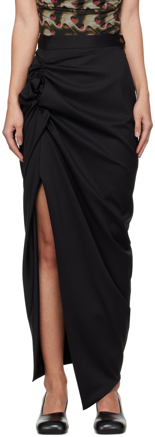 Shop Vivienne Westwood Black Panther Maxi Skirt In N401 Black