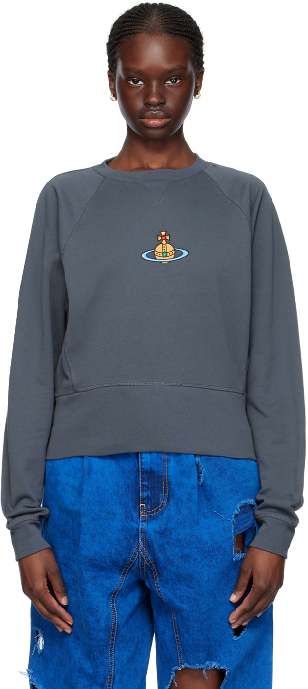 Shop Vivienne Westwood Gray Athletic Sweatshirt In P408 Grey