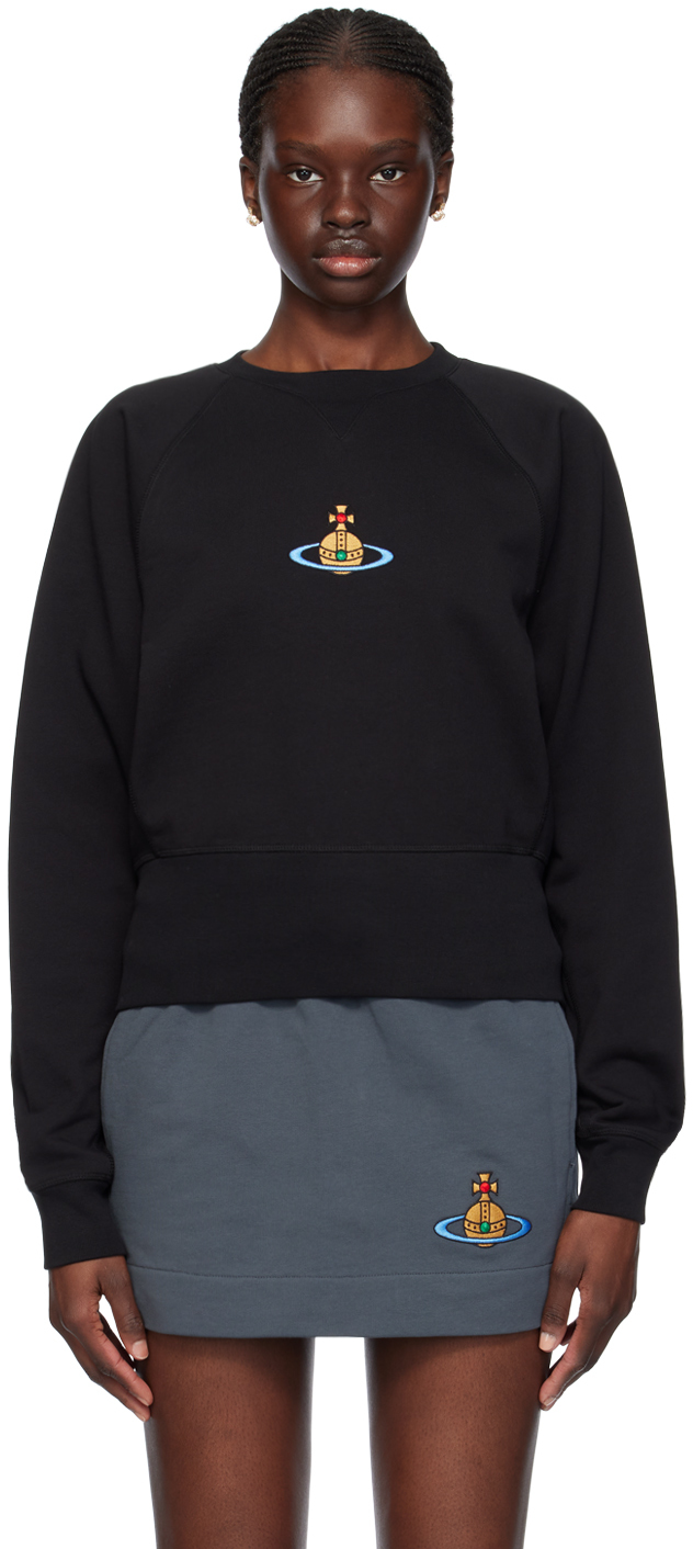 Shop Vivienne Westwood Black Athletic Sweatshirt In N401 Black
