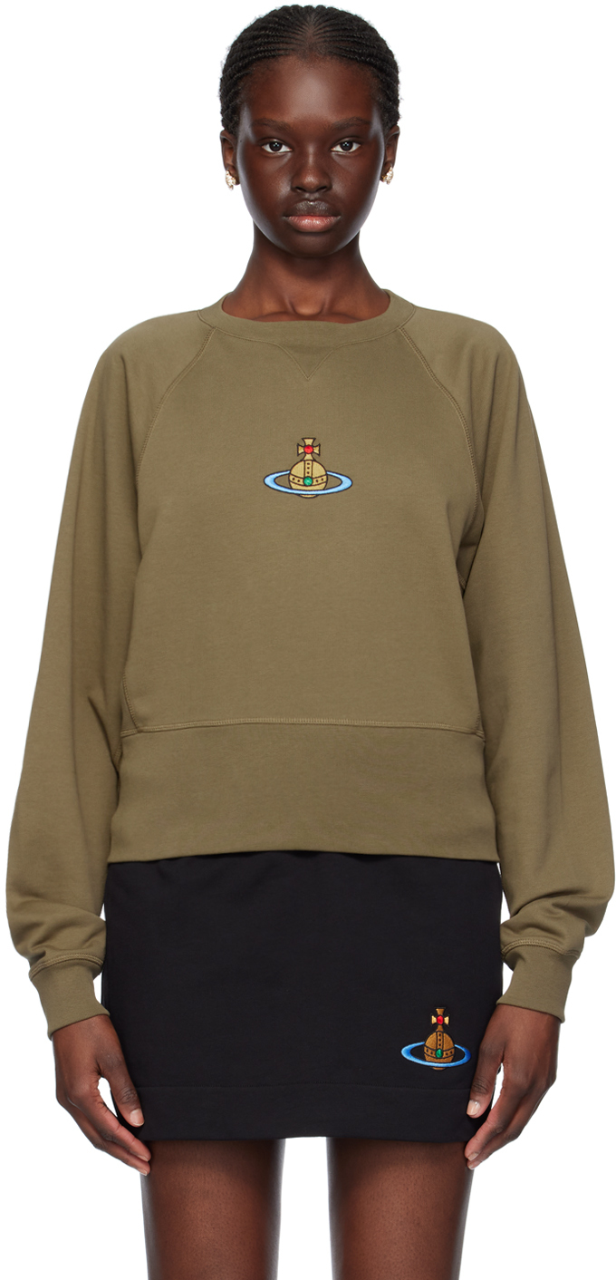 Shop Vivienne Westwood Khaki Athletic Sweatshirt In M408 Olive