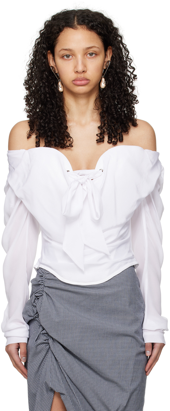 Vivienne Westwood Iwona Corset Top In A402 White