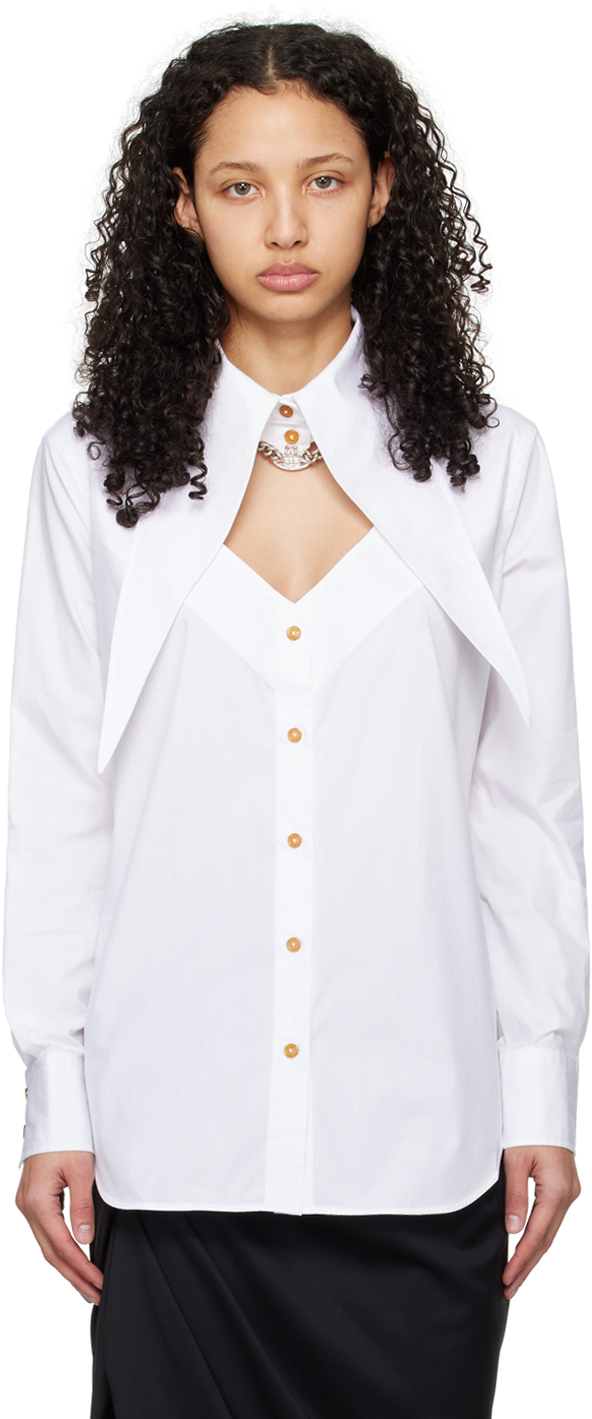 Shop Vivienne Westwood White Heart Shirt In A401 White